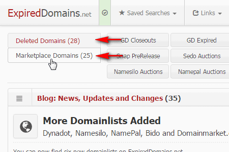 Domain List Navigation